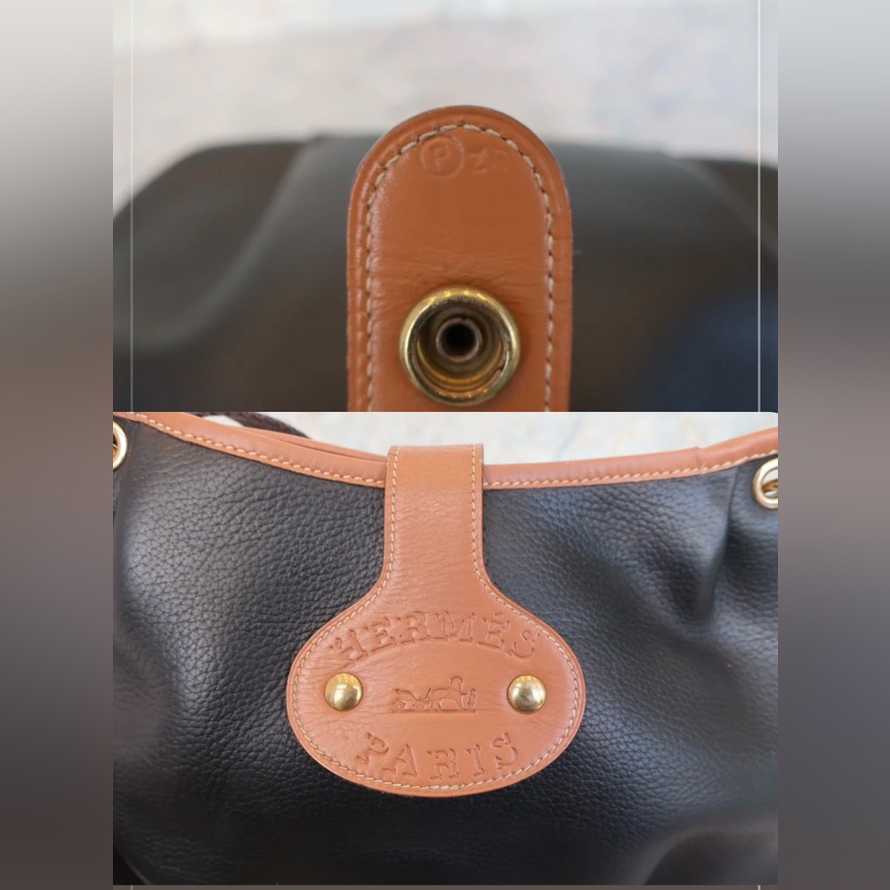 Authentic 1986 vintage Hermes rodeo black and brown leather crossbody bag - Picture 12 of 14